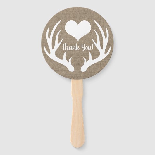 バ素朴ラフェイクップ&ホワイトディアアントラー結婚ズ ハンドファン (裏面)