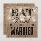 バ素朴ラ食べップドリンク結婚したリハーサル 招待状 (正面/裏面)