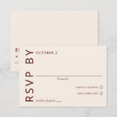 バ素朴ルガンディモダンミ結婚マル 出欠カード (正面/裏面)