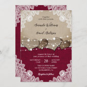バ素朴ルガンディ・バ結婚ラップ 招待状 (正面/裏面)