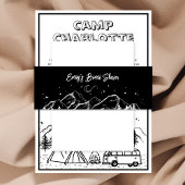 バ素朴ルクとホワイトブライダルシャワー 招待状ベリーバンド