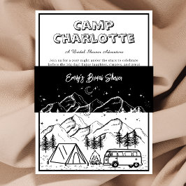 バ素朴ルクとホワイトブライダルシャワー 招待状ベリーバンド