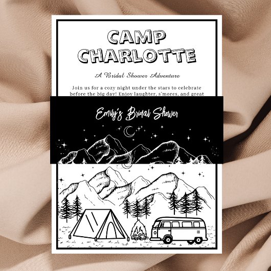 バ素朴ルクとホワイトブライダルシャワー 招待状ベリーバンド