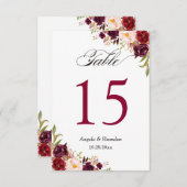 バ素朴ルグンディフローラの結婚テーブル番号カード 出欠カード (正面/裏面)