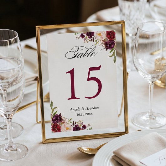 バ素朴ルグンディフローラの結婚テーブル番号カード 出欠カード