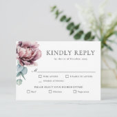 バ素朴ルグンディフローラ秋の結婚式RSVP 出欠カード (スタンド正面)