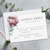 バ素朴ルグンディフローラ秋の結婚式RSVP 出欠カード