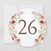 バ素朴ルグンディフローラ結婚のテーブル番号 招待状 (正面)