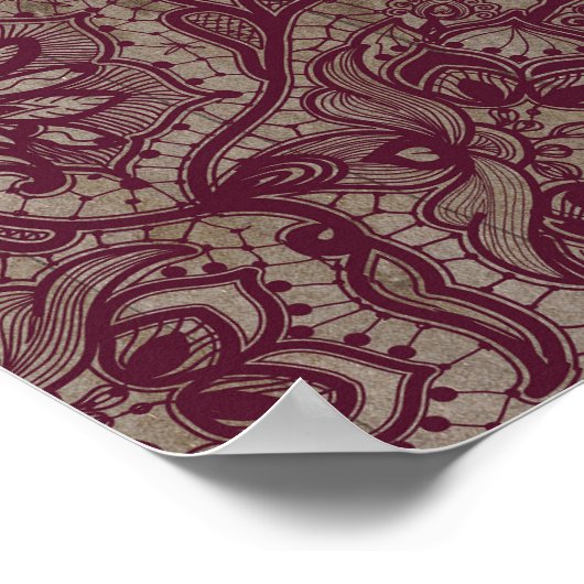 バ素朴ルグンディフローラ結婚の歓迎サイン ポスター (角)