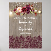 バ素朴ルグンディフローラ結婚の歓迎サイン ポスター (正面)