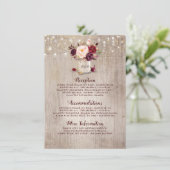 バ素朴ルグンディフローラ結婚ズインフォメーションゲスト エンクロージャーカード (スタンド正面)