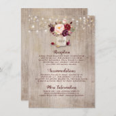 バ素朴ルグンディフローラ結婚ズインフォメーションゲスト エンクロージャーカード (正面/裏面)