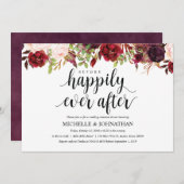 バ素朴ルグンディ結婚のリハーサルディナー招待状 招待状 (正面/裏面)