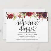 バ素朴ルグンディ結婚のリハーサルディナー招待状 招待状 (正面)