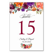 バ素朴ルグンディ結婚オレンジフローラのテーブル番号 テーブルナンバー (裏面)