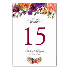 バ素朴ルグンディ結婚オレンジフローラのテーブル番号 テーブルナンバー