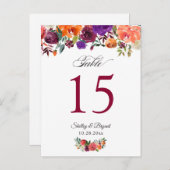 バ素朴ルグンディ結婚オレンジフローラのテーブル番号 ポストカード (正面/裏面)