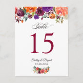 バ素朴ルグンディ結婚オレンジフローラのテーブル番号 ポストカード (正面)