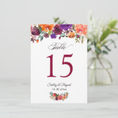 バ素朴ルグンディ結婚オレンジフローラのテーブル番号 メニュー (スタンド正面)