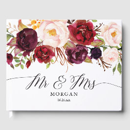 バ素朴ルグンディ結婚マルサラのゲストブック ゲストブック