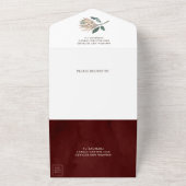 バ素朴ルグンディ自然フローラパーム結婚プロテア オールインワン招待状 (外側)