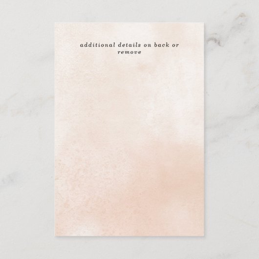 バ素朴ルモダングンディピーチフローラ秋の結婚式 エンクロージャーカード (裏面)