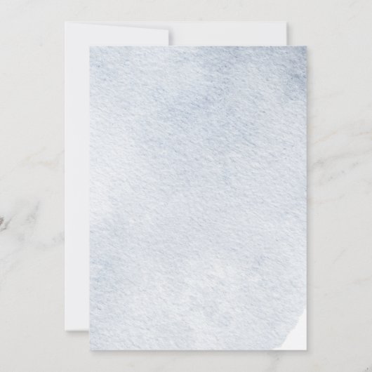 バ素朴ルーンエレファントボーイブルーベビーシャワー 招待状 (裏面)