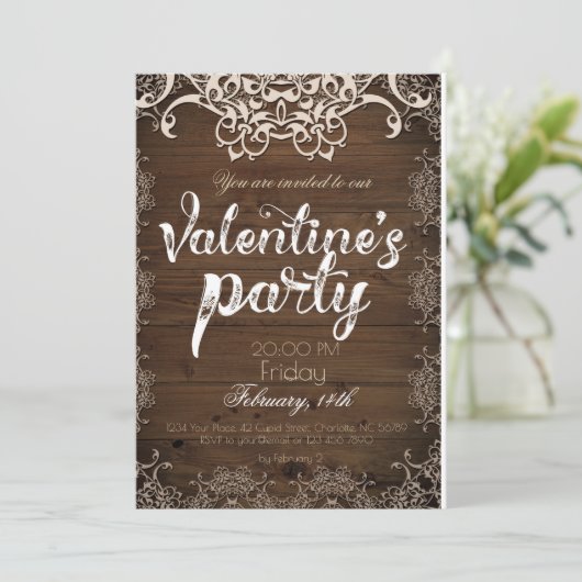 バ素朴レンタインデーパーティの招待状 招待状 (スタンド正面)