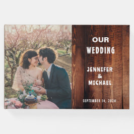 バ素朴ンの木の写真の田舎の国ウェディング ゲストブック