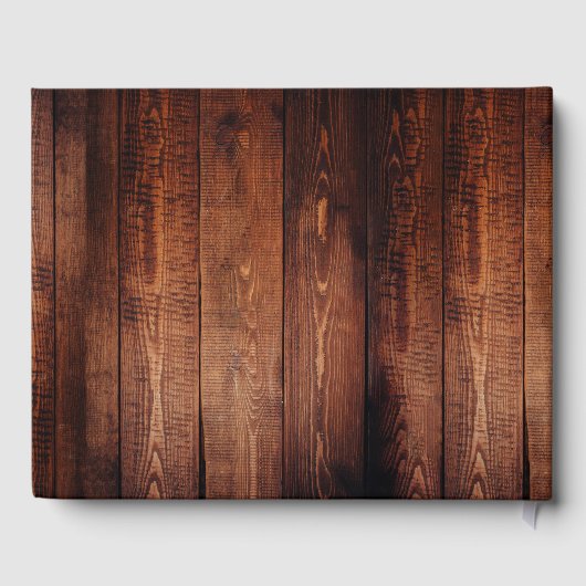 バ素朴ンの木の写真の田舎の国ウェディング ゲストブック (裏面)