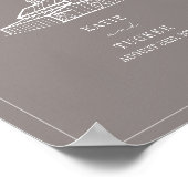 バ素朴ンアメジストグレイ秋の結婚式歓迎 ポスター (角)