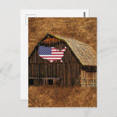 バ素朴ンアメリカ国旗 ポストカード (正面/裏面)