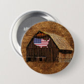 バ素朴ンアメリカ国旗 缶バッジ (正面&裏面)