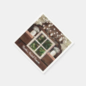 バ素朴ンウィンドウツリー&メイソンジャー結婚ズ スタンダードカクテルナプキン (角)