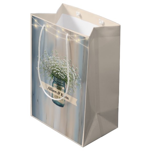 バ素朴ンウェディングシャワー抱き枕 ミディアムペーパーバッグ (裏面アングル)