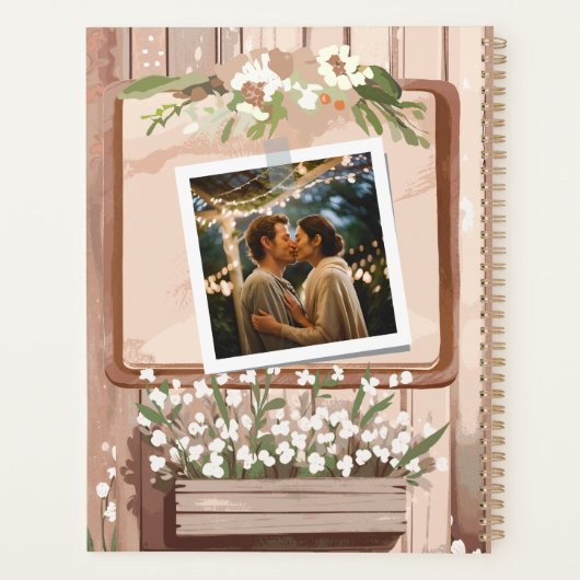 バ素朴ンウェディングプランナー | 写真と名前のデザイン プランナー手帳 (裏面)