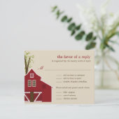 バ素朴ンウェディングRSVPカード 出欠カード (スタンド正面)