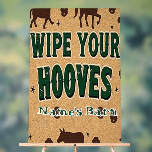 バ素朴ンウェルカムマットと名前をカスタムする アクリルサイン (ニュートラル)