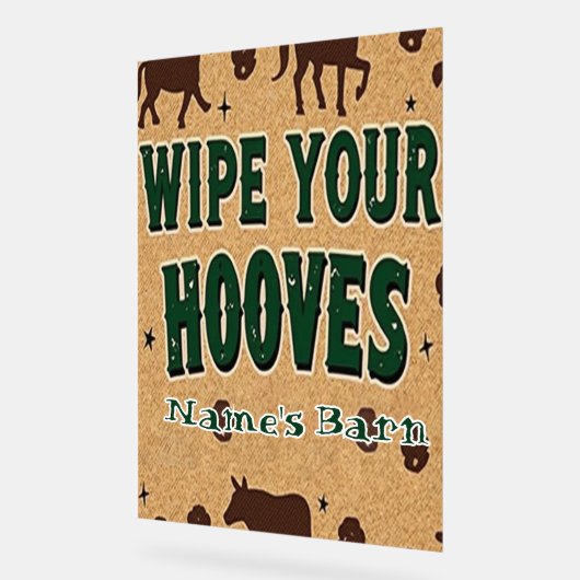 バ素朴ンウェルカムマットと名前をカスタムする アクリルサイン (傾斜)