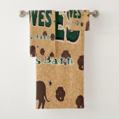 バ素朴ンウェルカム名前をカスタムする バスタオルセット (インサイチュ)