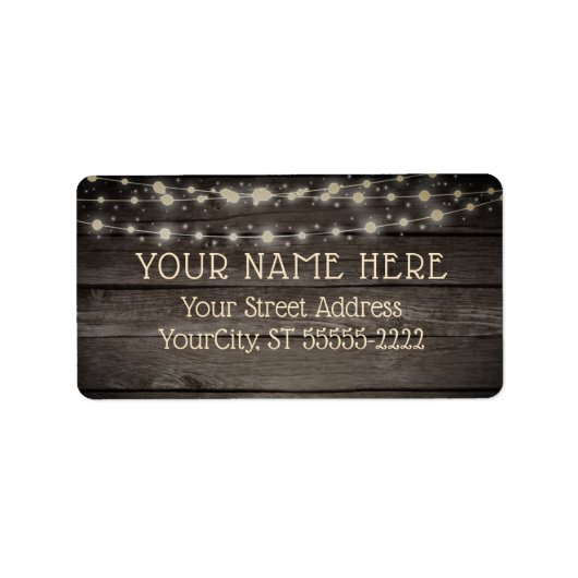 バ素朴ンウッドとストリングライト ラベル (正面)