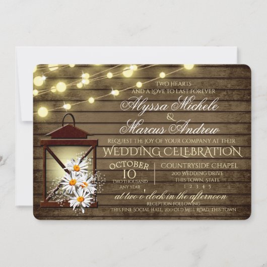 バ素朴ンウッドとランタンデイジー 招待状 (正面)