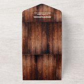 バ素朴ンウッドの国の写結婚真 オールインワン招待状 (外側)