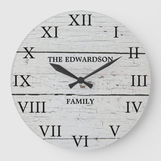 バ素朴ンウッドの姓 ラージ壁時計 (正面)