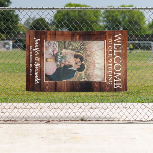 バ素朴ンウッドは私たちの写真を結婚歓迎 横断幕 (インサイチュ)