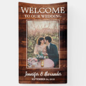 バ素朴ンウッドは私たちの写真を結婚歓迎 横断幕 (縦)