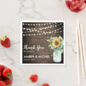 バ素朴ンウッドひまわりストリングラ結婚イト スタンダードカクテルナプキン (インサイチュ)