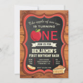 バ素朴ンウッドアップル1st第1誕生日招待状 招待状 (正面)