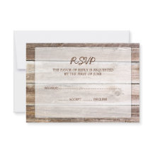 バ素朴ンウッドウェディングRSVPレスポンスカード