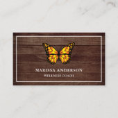 バ素朴ンウッドオエレガントレンジ（昆虫）オオカバマダラ、モナークバタフライ 名刺 (正面)